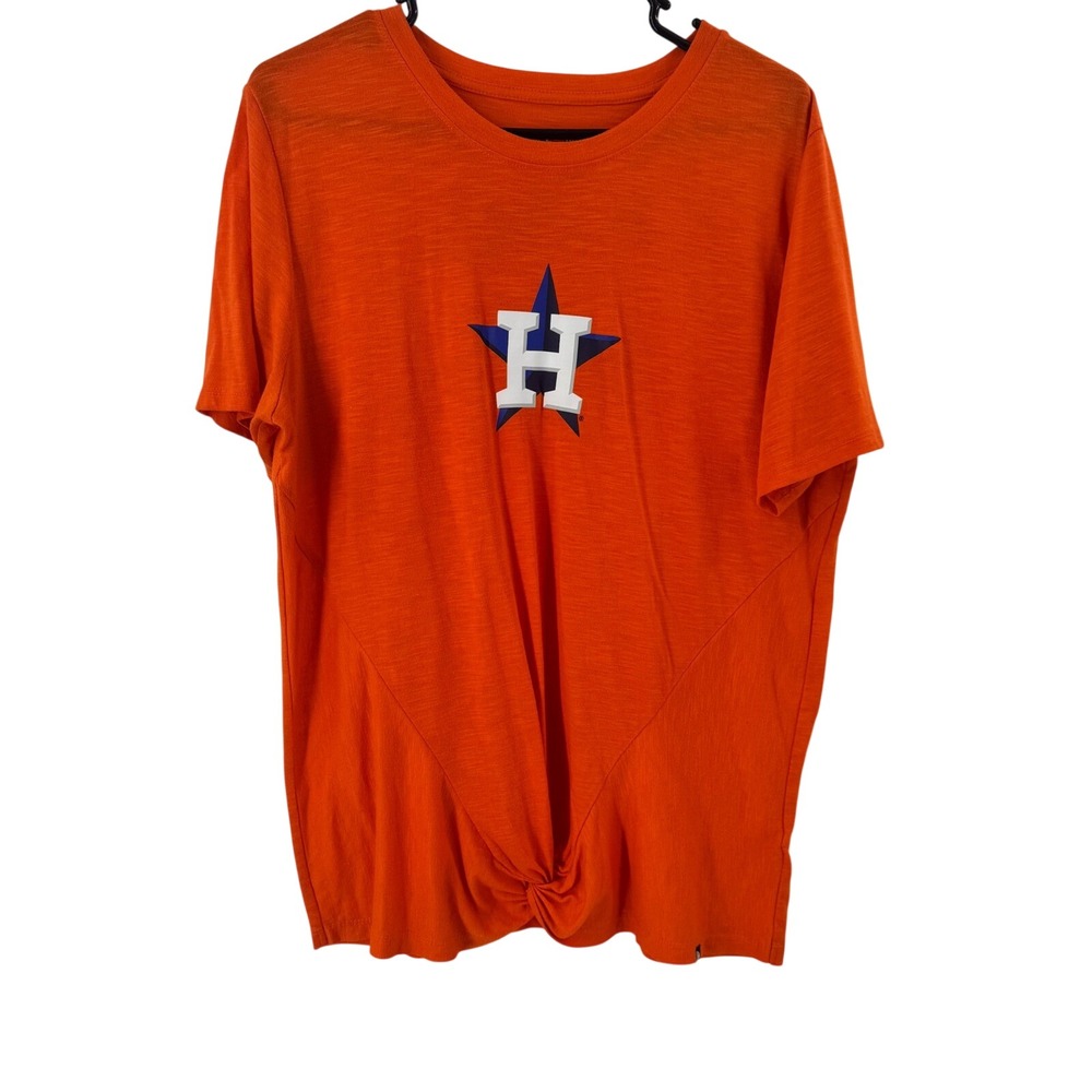 New Era Houston Astros Baseball Orange Twist Front‎ T Shirt Womens 1X